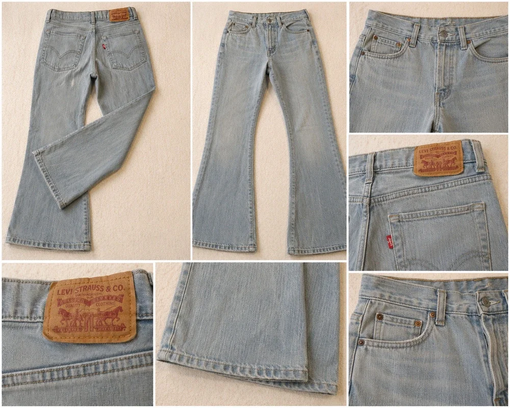 Levi's Kids Size 12 Adjustable Waist Flare Jeans Y2K Retro Boho Western School